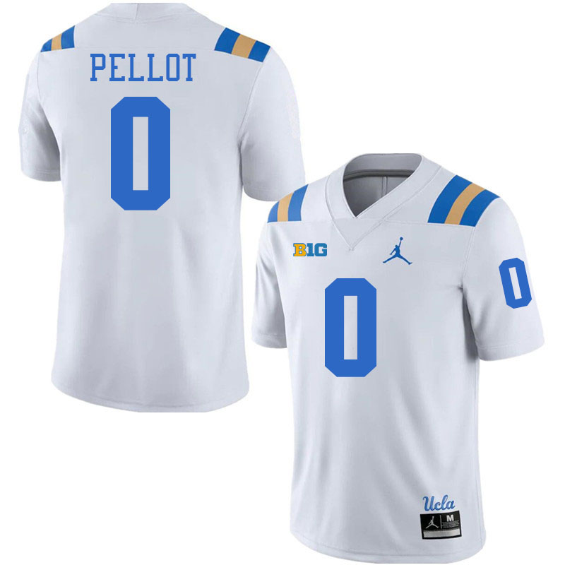 Men #0 Donavyn Pellot Big 10 Conference College Football Jerseys Stitched-White